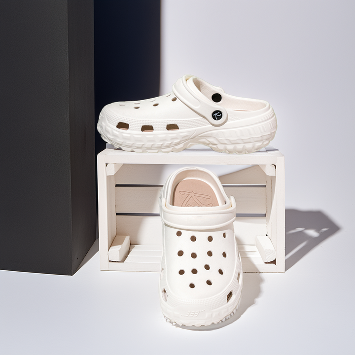White Chunky Clogs