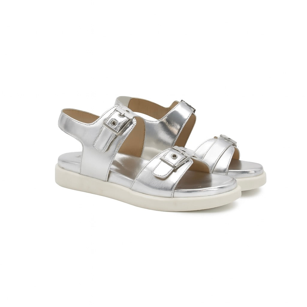 Silver Buckle Platform Sandals