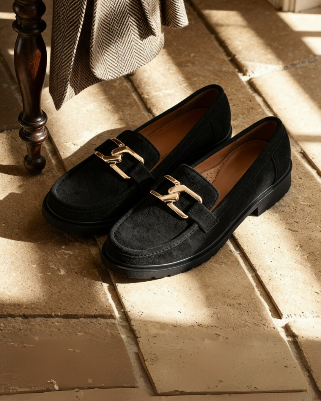 Formal Suede Black Ballerina Shoe