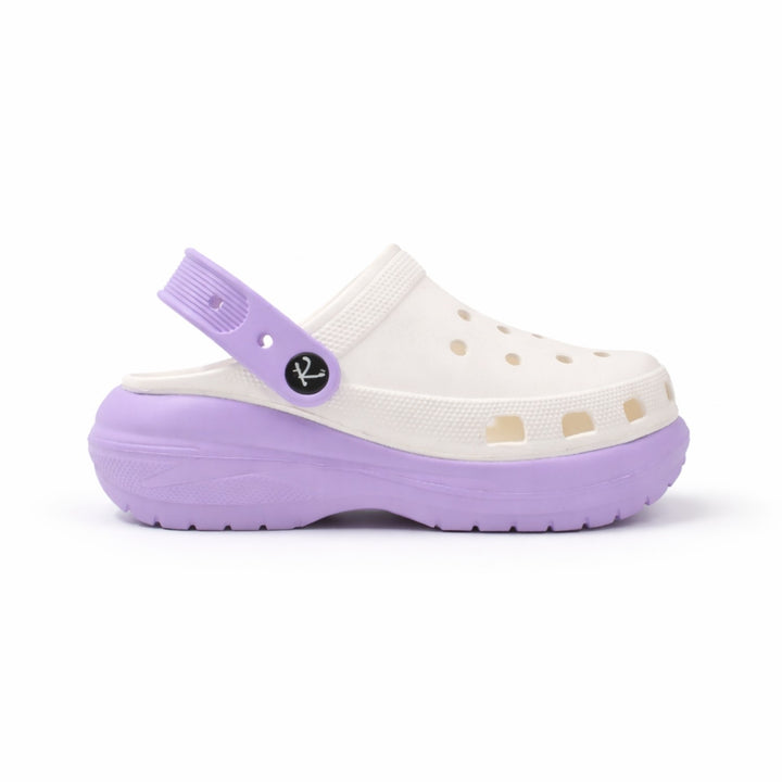 Purple White Dual Chunky Clogs