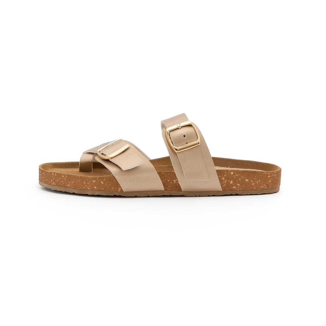 Rose Gold Cork Toe Ring Sandals